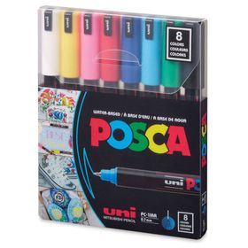 Uni POSCA PC-1MR 0.7 mm 8'li Set Ana Renkler Marker