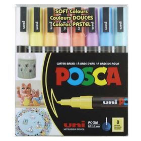 Uni POSCA PC-3M 0.7-1.3 mm 8’li Soft Renkler Marker Seti