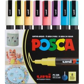 Uni POSCA PC-3M/8C 0.9-1.3 Su Bazlı 8'li Poster Markörü Set