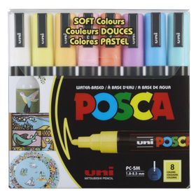 Uni POSCA PC-5M Poster 8'li Soft Renkler Marker Seti