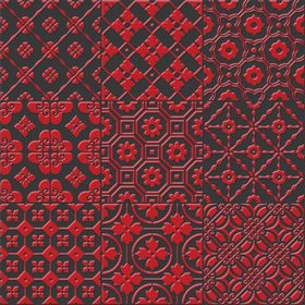 Unica Target Bon Ton Red on Black 20x20 cm Yer-Duvar Karosu