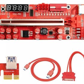 Unichrome PCI-E X16 Riser V014 Pro 3 Güç Girişli Sıcaklık ve Voltaj Göstergeli Ekran Kartı Yükseltici