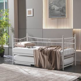 Unimet 90x200 cm Daily Daybed Metal Yavrulu Beyaz Karyola
