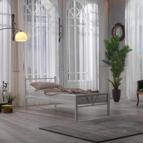 Unimet Alchera 90x190 cm Beyaz Daybed Tek Kişilik Metal Karyola