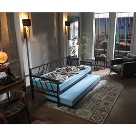 Unimet Glory Yavrulu Daybed Siyah Tek-Çift Kişilik Metal Karyola