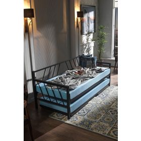 Unimet Glory Yavrulu Daybed Siyah Tek-Çift Kişilik Metal Karyola