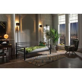 Unimet Kappis Daybed Siyah 90x200 cm Tek Kişilik Metal Karyola