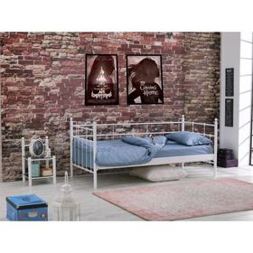 Unimet Lalas Daybed 90x200 cm Beyaz Tek Kişilik Metal Karyola
