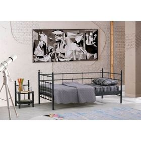 Unimet Lalas Daybed 90x200 cm Siyah Tek Kişilik Metal Karyola