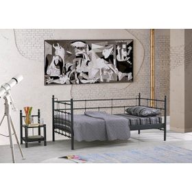 Unimet Lalas Daybed 90x200 cm Siyah Tek Kişilik Metal Karyola