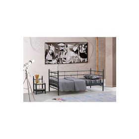 Unimet Lalas Daybed 90x200 cm Siyah Tek Kişilik Metal Karyola