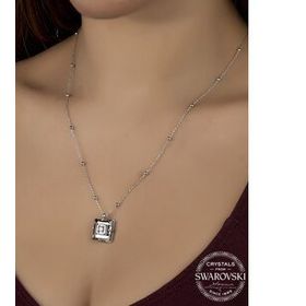 Union Crystal Kadın Black Dıamond Zirconia Gümüş Kolye