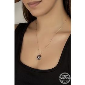 Union Crystal Kadın Black Dıamond Zirconia Gümüş Kolye