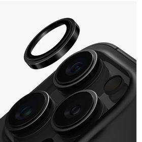 Uniq iPhone 16 Pro - 16 Pro Max Optix Çelik Çerçeveli Sapphire Siyah Kamera Lens Koruyucu