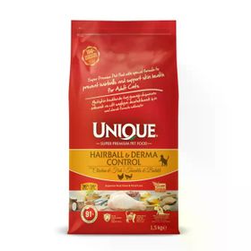 Unique Derma Hairball Control 1.5 kg Deri ve Tüy Sağlığı Kedi Maması