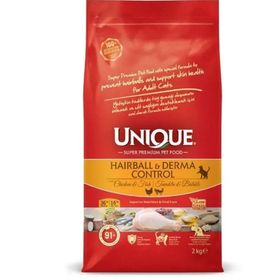 Unique Hairball Derma Control Balık ve Tavuklu 2 kg Yetişkin Kedi Maması