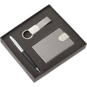 UniqueHome MO-7778 Metal-Silver Kalem Anahtarlık Kartvizitlik Set