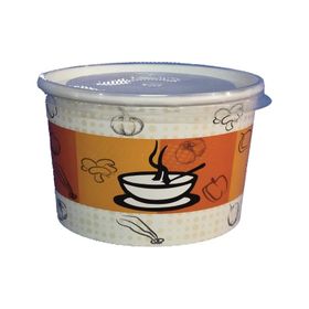 Unishop 16 oz 100 adet Kapaklı Karton Çorba Kasesi