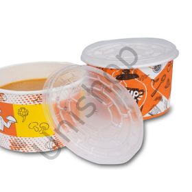 Unishop 16 oz Kapaklı Karton Çorba Kasesi