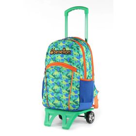 United Colors of Benetton 03661 File Cepli Erkek Çocuk Yeşil Çekçekli İlkokul Çantası