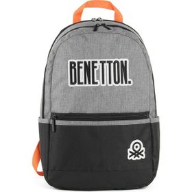 United Colors of Benetton 03857 Siyah-Gri Çift Bölmeli Okul Sırt Çantası