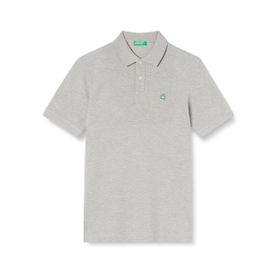 United Colors of Benetton 3089J3179 Regular Fit Gri Melanj Kısa Kollu Polo Erkek Çocuk T-Shirt
