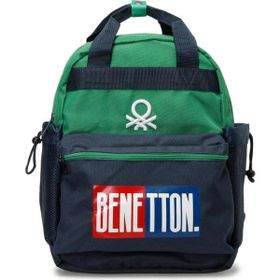 United Colors of Benetton 3786 Yeşil-Lacivert Çift Bölmeli Sırt Çantası