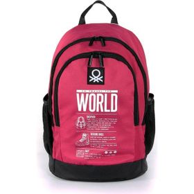 United Colors Of Benetton 3834 Bordo Çift Bölmeli Sırt Çantası