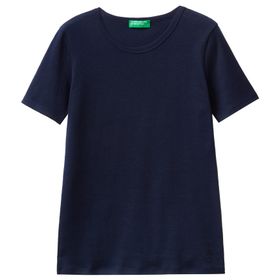 United Colors of Benetton 3GA2E16A0 Mavi Kadın T-shirt