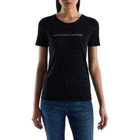 United Colors of Benetton 3GA2E16A2 Schwarz Nero 100 Kadın T-Shirt