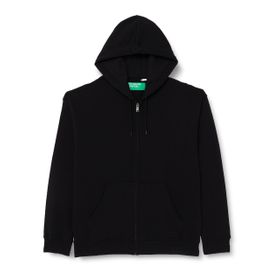United Colors of Benetton 3J68U5001 Siyah Kapüşonlu Fermuarlı Erkek Sweatshirt