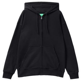 United Colors of Benetton 3J68U5001 Siyah Kapüşonlu Fermuarlı Erkek Sweatshirt