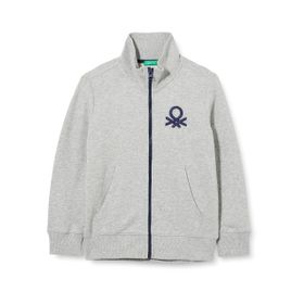United Colors of Benetton 3J70G500S Gri Melanj Logolu Erkek Çocuk Sweatshirt