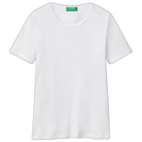 United Colors of Benetton Bisiklet Yaka Kısa Kollu Basic Beyaz Kadın T-Shirt