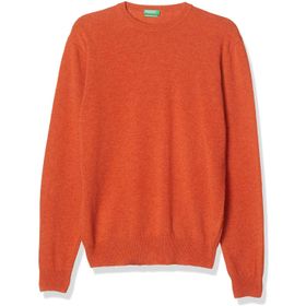United Colors Of Benetton Bisiklet Yaka Merino Kazak Erkek Triko, Mavi (Mavi Melanj 5F6), X-L (Üretici Ölçüsü: Xl)