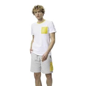United Colors of Benetton BNT-M20446 Beyaz-Sarı Erkek T-shirt