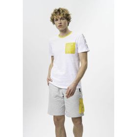 United Colors of Benetton BNT-M20446 Beyaz-Sarı Erkek T-shirt