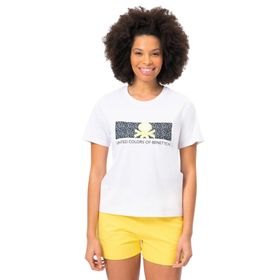 United Colors of Benetton BNT-W20392 Beyaz Kadın T-shirt