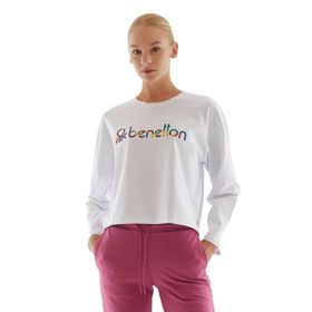 United Colors of Benetton BNT-W20700 Beyaz Kadın Sweatshirt
