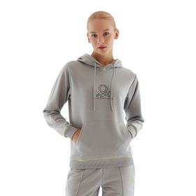 United Colors of Benetton BNT-W20752 Antrasit Kapüşonlu Kadın Sweatshirt