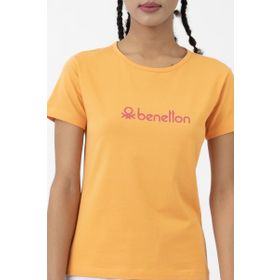 United Colors of Benetton BNT-W21001 Açık Turuncu Kadın T-shirt