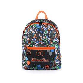 United Colors of Benetton BNT03672 Siyah Turuncu Okul Çantası