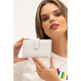 United Colors of Benetton BNT1300 Beyaz Açık Gri Kadın Cüzdan