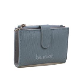 United Colors of Benetton BNT1300 Mavi Gri Kadın Cüzdan
