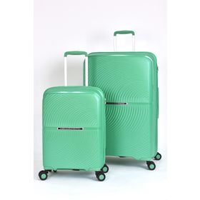 United Colors of Benetton BNT2000 Kırılmaz Polipropilen Büyük Boy Kabin Boy Yeşil 2'li Valiz Seti
