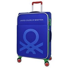 United Colors of Benetton BNT2200 Kumaş Saks Mavisi Büyük Boy Valiz
