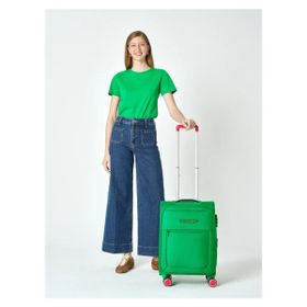 United Colors of Benetton BNT2800 Yeşil Kabin Boy Kumaş Valiz