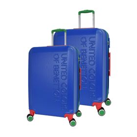 United Colors of Benetton BNT600 Lux ABS Büyük Boy ve Orta Boy Mavi 2'li Valiz Seti