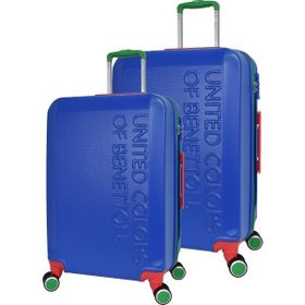 United Colors of Benetton BNT600 Lux ABS Büyük Boy ve Orta Boy Mavi 2'li Valiz Seti