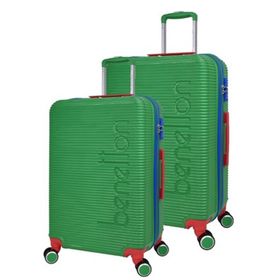 United Colors of Benetton BNT600 Yeşil Lüx ABS Büyük Boy-Kabin Boy 2'li Valiz Seti